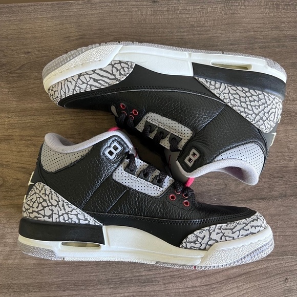 Nike Air Jordan 3 Retro OG BG Black Cement Sneaker Size 6Y or Women's 8 #B1232A - Picture 7 of 11